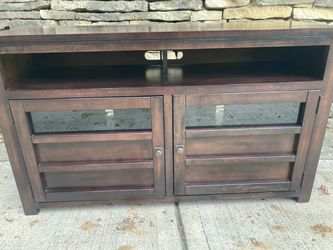 Dark Solid Wood Media Console Cabinet or buffet or side board priced to sell fast!