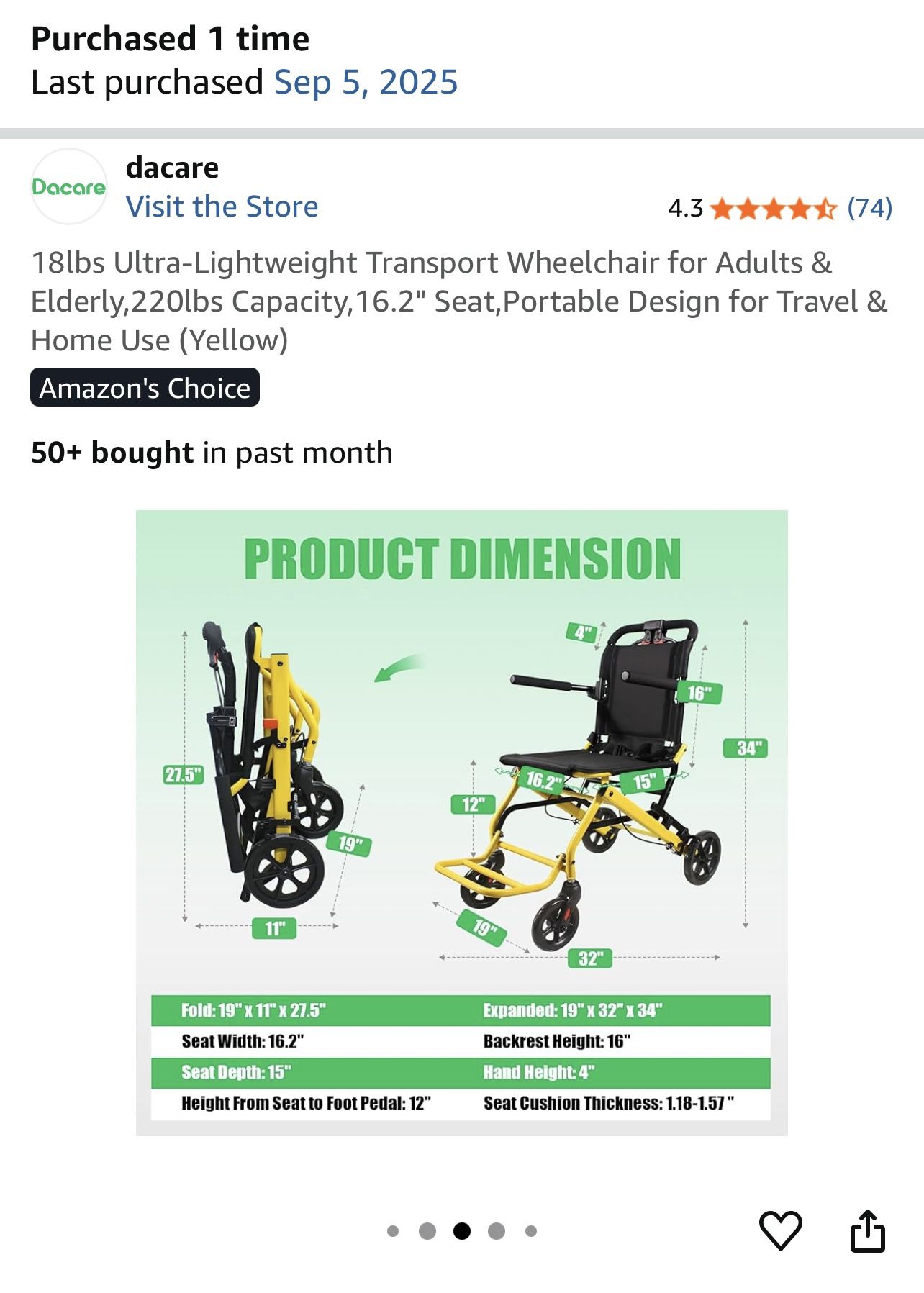 Transport wheelchair Lightweight