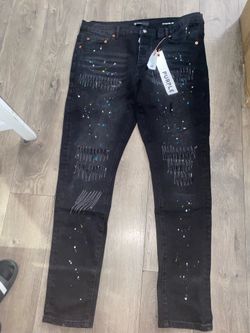 Black Resin Paint Splatter Jeans