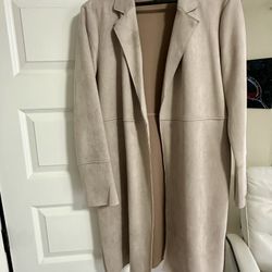 Beautiful Long Jacket- Faux Suede Large- Great Condition!