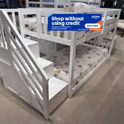 Twin Twin White Bunkbed With Ortho Mattress Included!!