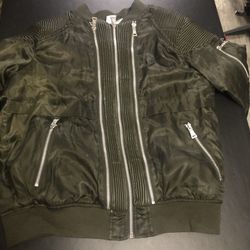 Boys Bomber Green Jacket sz 14