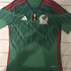 Adidas Mexico Youth Large Jersey w/ 2023 GC Patch