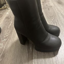 Black Platform Booties 