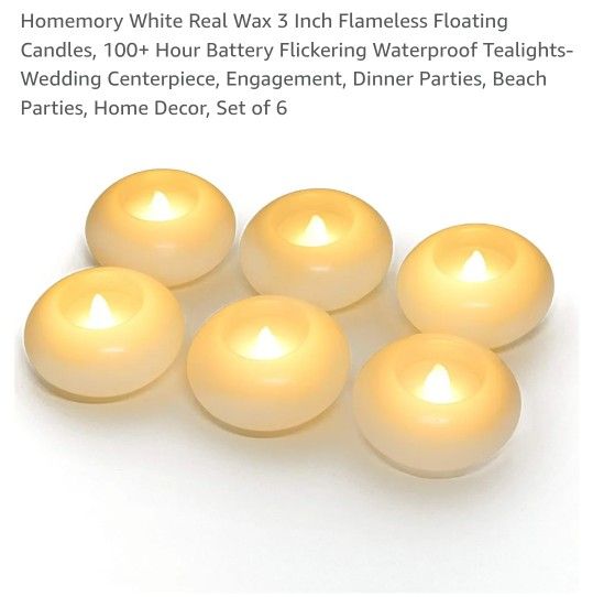 Set of 6 Floating Flameless LED Candles - 92127