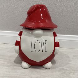 Rae Dunn LOVE Gnome Cookie Jar 