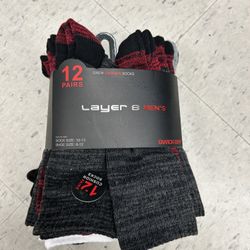 NWT Layer 8 men’s cushioned crew socks 12 pairs