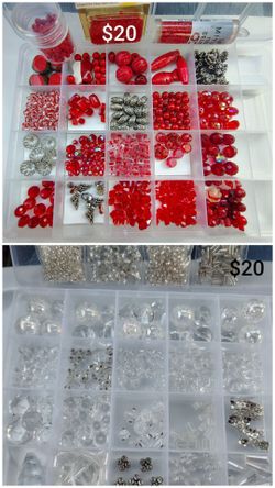 BEAD SETS RED / CLEAR