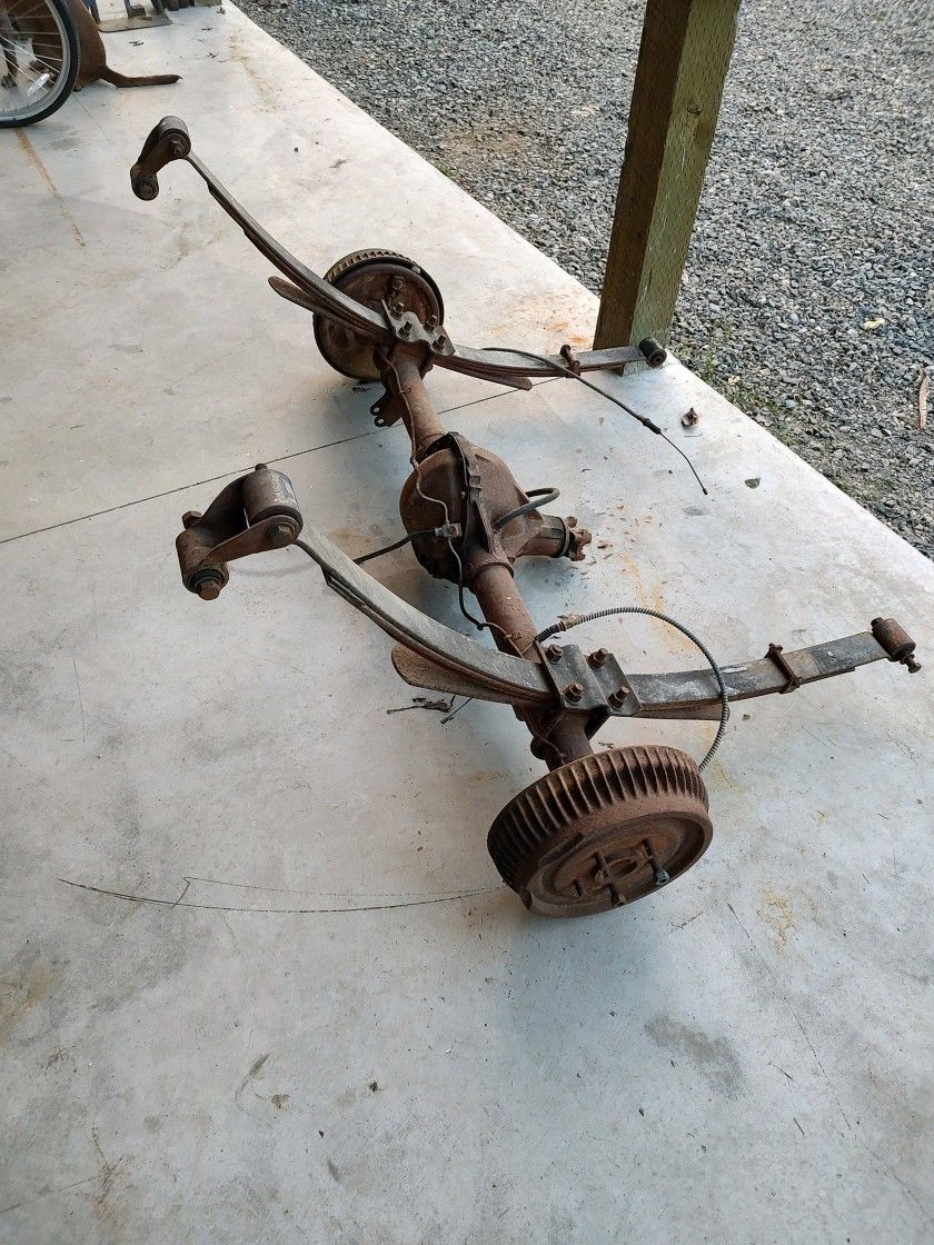 Chevy 12 bolt rear end with drum brakes. 