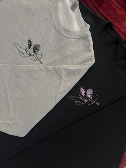 Cherub Embroidered Sweatshirt - Cupid Valentines Sweater