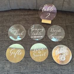 Table Numbers And Signs 