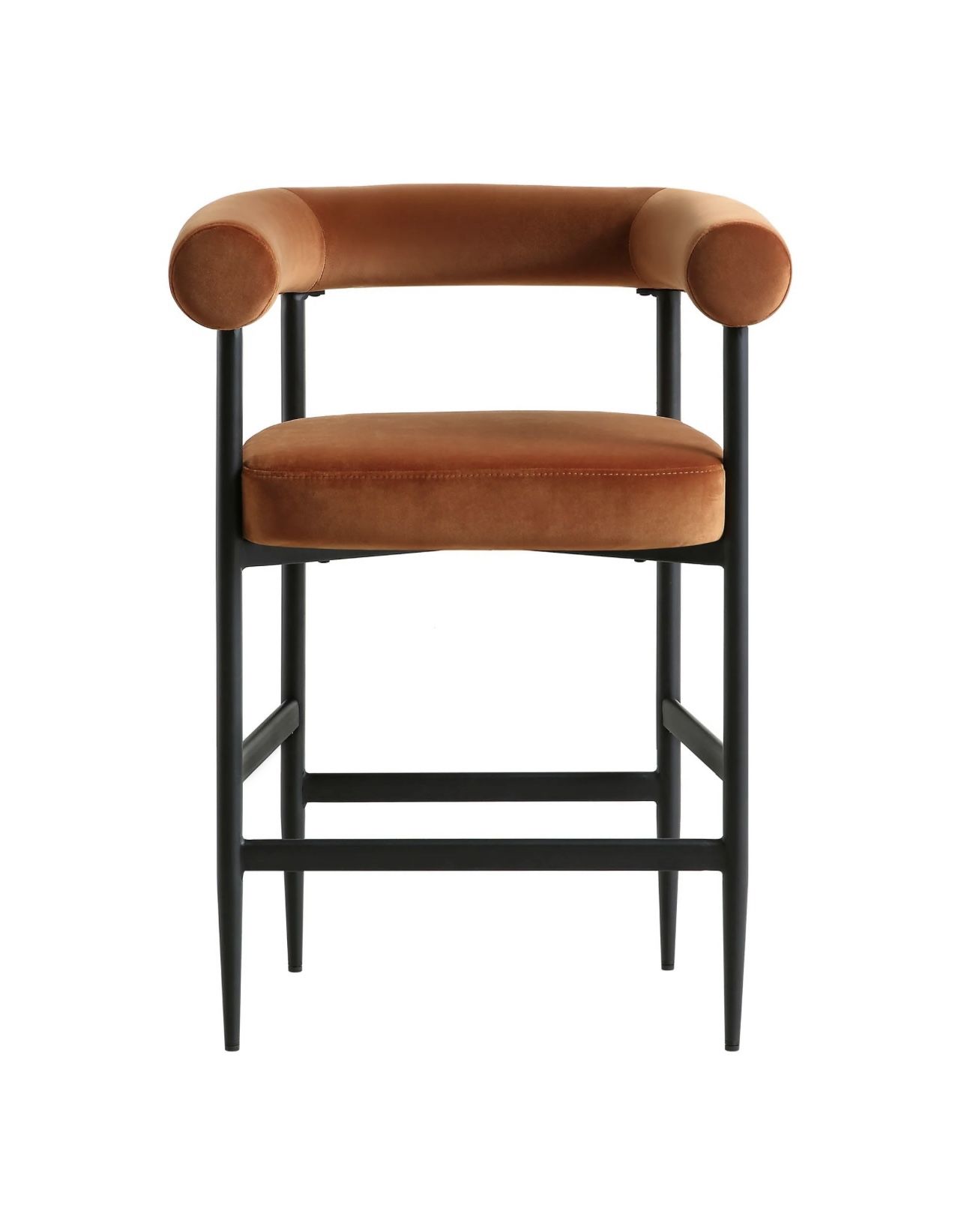 Counter Height Stool - Rust Velvet