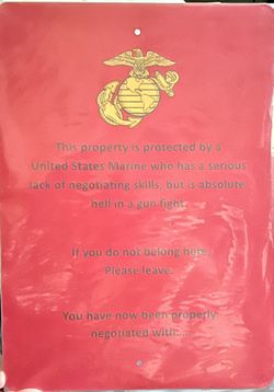 USMC Marine Protection Sign