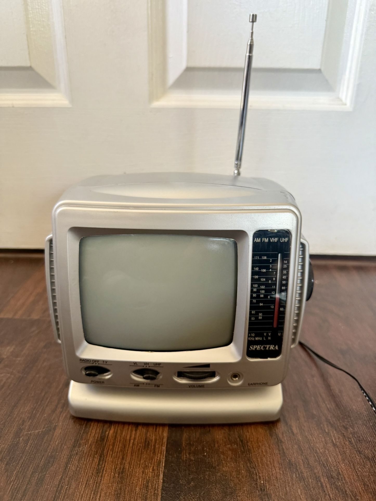 Vintage Portable TV Black and White AM/FM Radio
