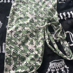 Green White  and Black Louis Vuitton Durag Men's comfortable Lightweight 