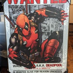 Deadpool Wood Wall Sign
