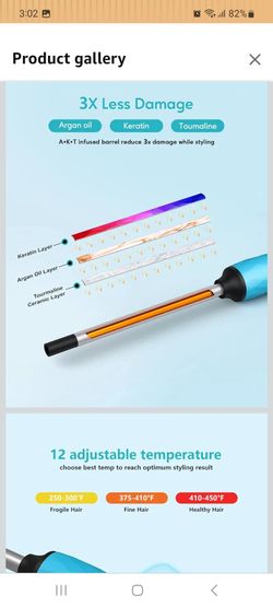 Terviiix Small Barrel Curling Iron Wand, 3/8 Inch Thin Curling Wand Iron for Short & Long Hair, Argan Oil and Keratin Infused Ceramic Tiny Curler with