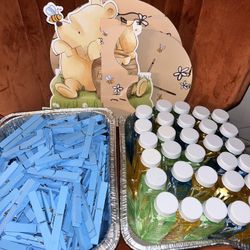 Winnie the Pooh Baby Shower Don’t Say Baby Clothes Pins Bubbles Party Favor