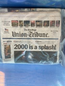 2000 Limited Millenium Edition San Diego Union Tribune Newspapers Dec 31st 1999- Jan 1st 2000