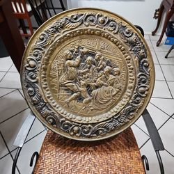 Brass Hammered Plate 22"X22"