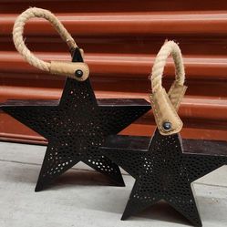 2 Metal Hallmark Star Votive Holders