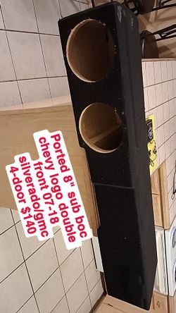 Ported box 8" with chevy logo  07/18 silverado/gmc 4 door