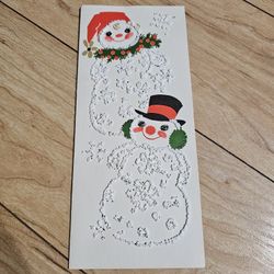 Vintage 1960's Snowman Holiday Christmas Card w/o Envelope Hawthorne Sommerfield Litho UNUSED NOS - Made in USA