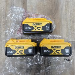 NEW Genuine 3-Pack DeWalt 20V 5AH Batteries