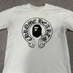 Bape X Chrome Hearts White T-shirt size M