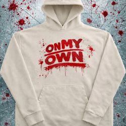ON MY OWN RED SPLATTER HEAVY HOODIE