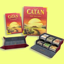 Settlers Of Catan, Catan Expansion, Trading Post, And Sleeved Cards
