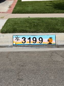 Beach scene curb address