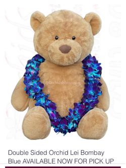 graduation Lei  double sided orchid lei blue