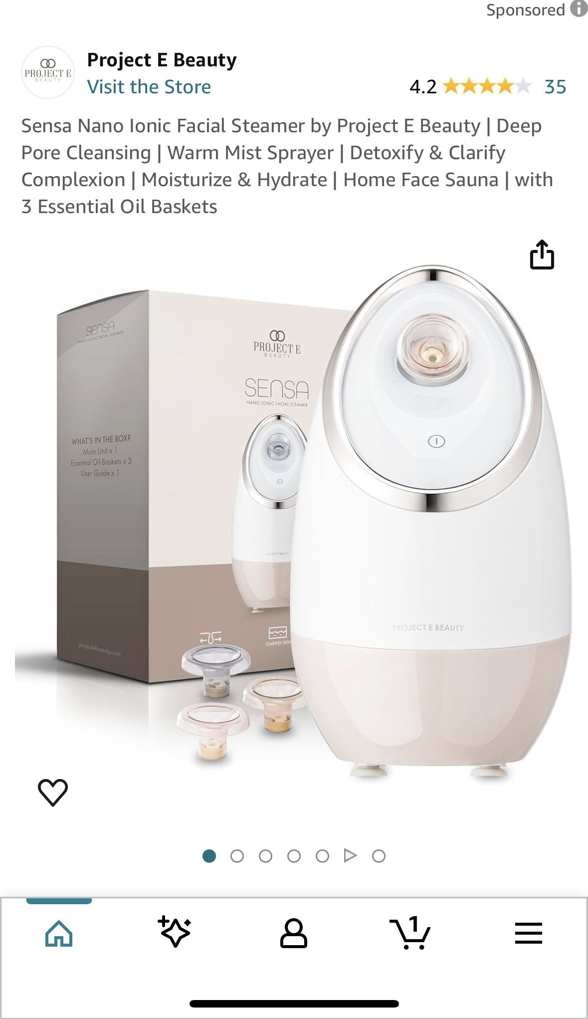 Sensa Nano lonic Facial Steamer by Project E Beauty | Deep Pore Cleansing