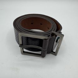 Arturo Calle Men’s Brown Ostrich Embossed Genuine Leather Belt Size 34