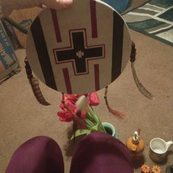 medicine shield or mandala, Navjao Andrew Red Feather