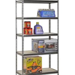 Musclerack 5-Tier Boltless Steel Garage Storage Shelving Unit in Silver Vein (36 in. W x 72 in. H x 18 in. D)
