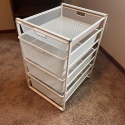 Metal Storage Drawers, White