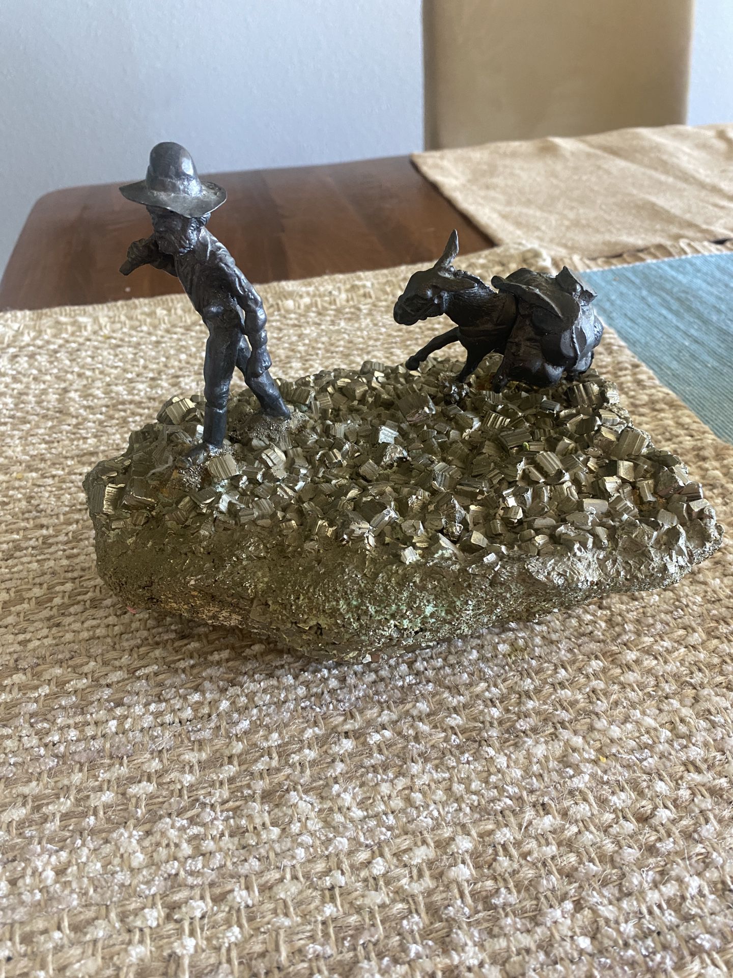 Miner And Horse On Pyrite