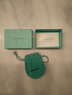 Tiffany authentic jewelry box and bag.  From the 1940s