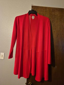ANNE KLEIN red  Cardigan  size   1X