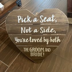 Wedding ceremony sign