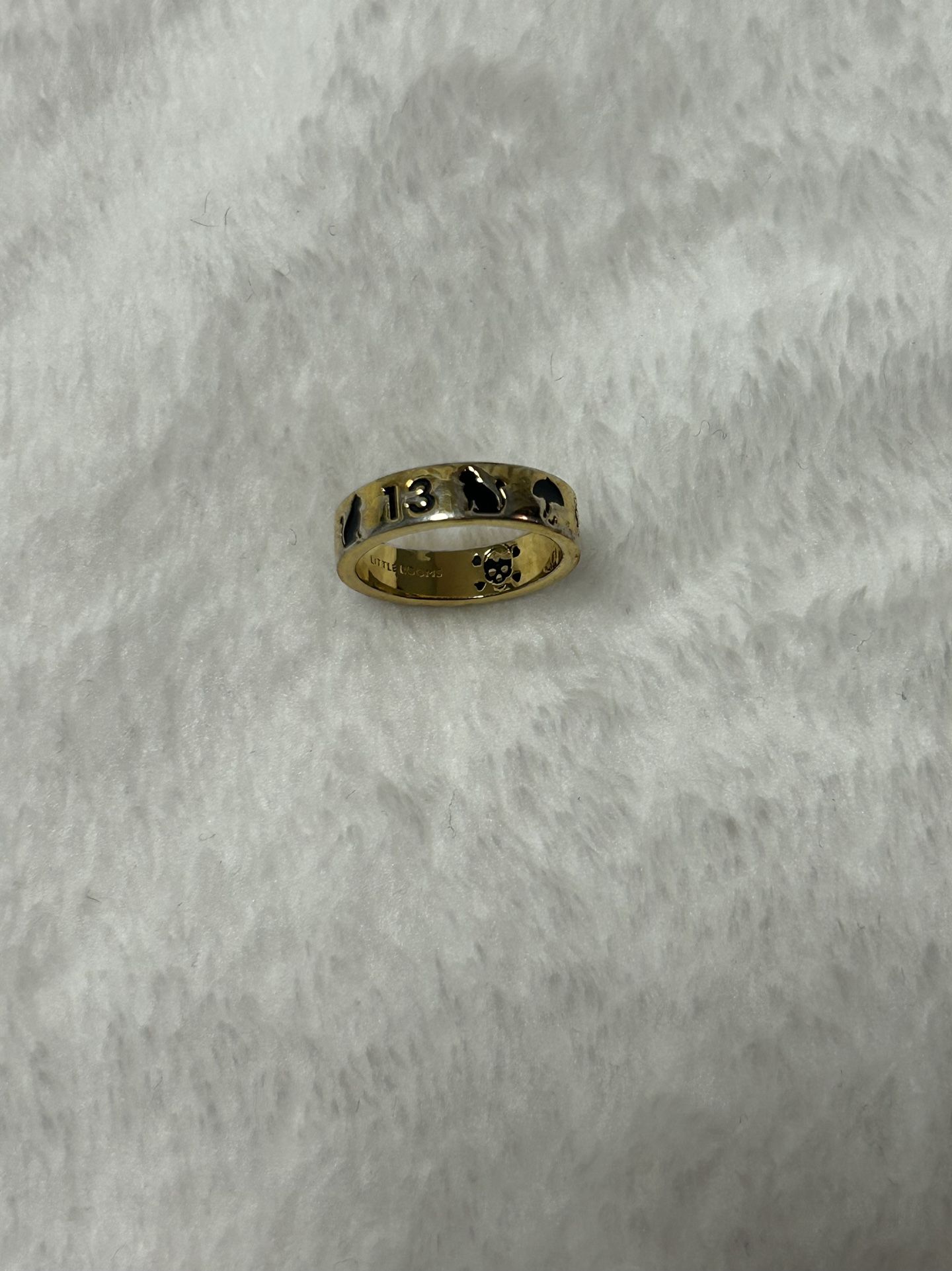 Double sided Luck Ring Plated 18K Gold Size 6