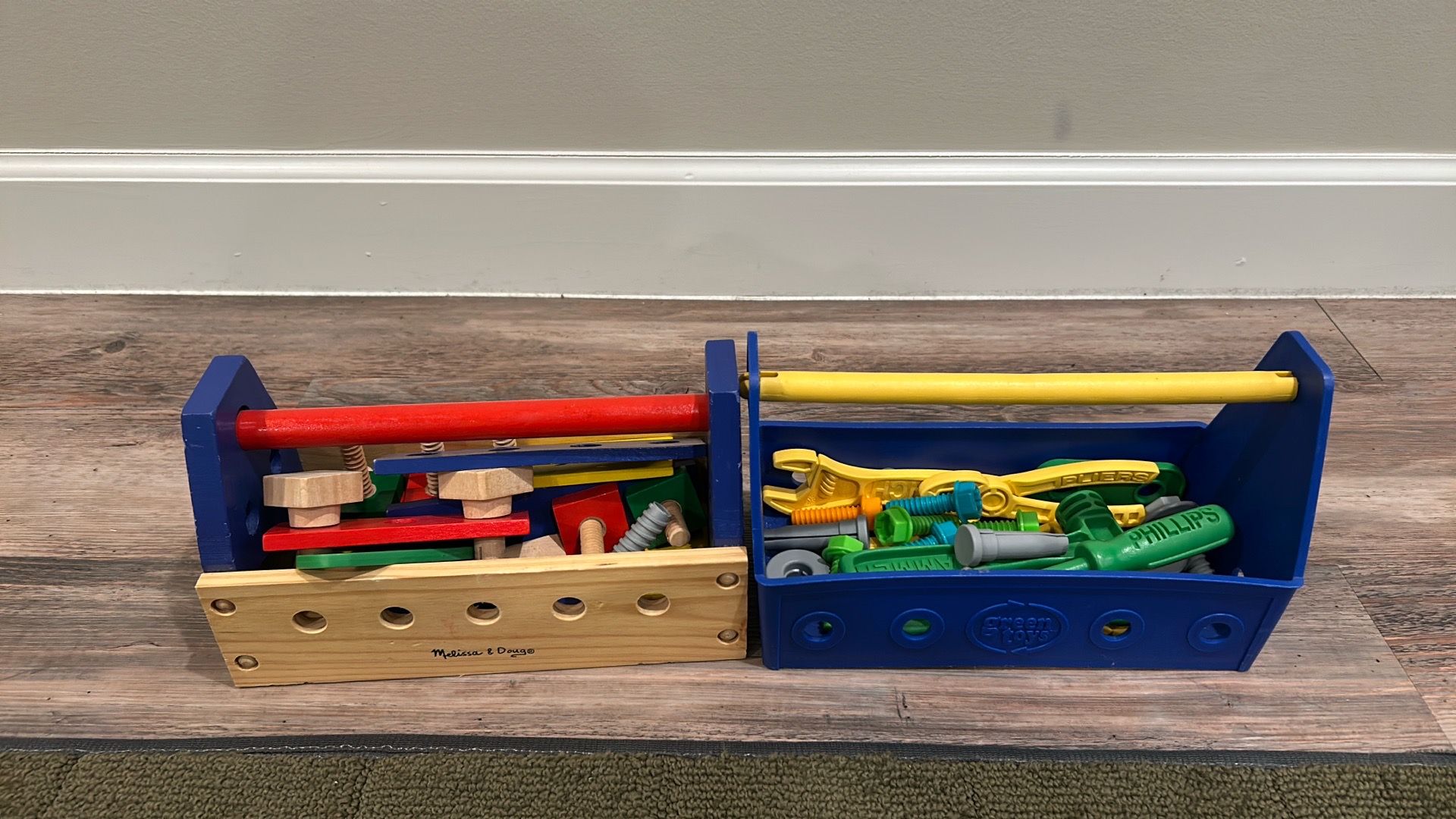 Wooden & plastic tool boxes for kids
