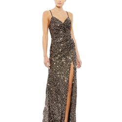 #NWT MAC DUGGAL SEQUINED GATHER WAIST GOWN size 4