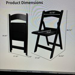 Total Of 5 Folding Chairs BLACK 