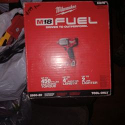 New Milwaukee M18 Fuel  1/2 In Impact  Tool Only 