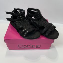 Corkys Esperanza Black Destressed Women Shoe Size 9