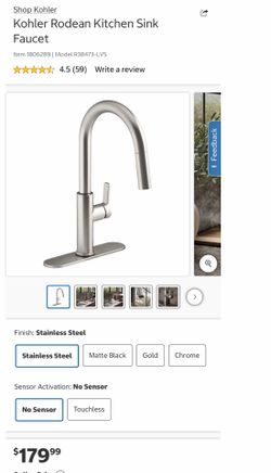 Kohler Rodean Kitchen Faucet Stainless steel