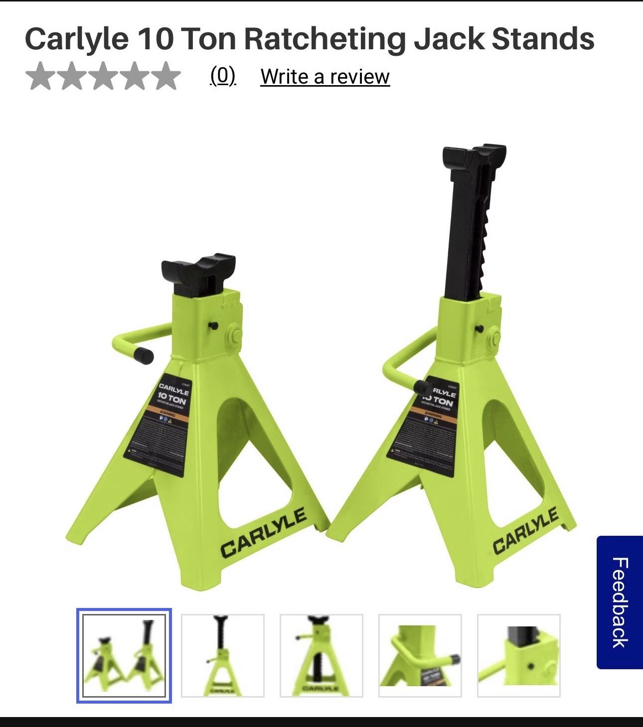 10 Ton Ratcheting Jack stands (Pair)